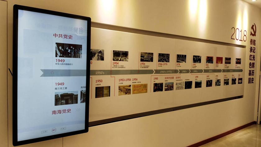 電動滑軌原理 廉政文化展廳中的滑軌屏