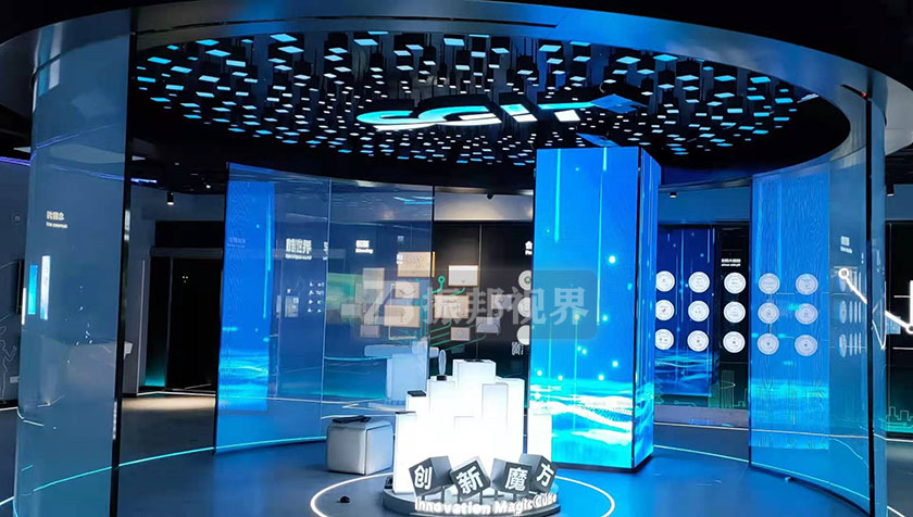 科技企業(yè)展廳通電玻璃呈現(xiàn)效果圖